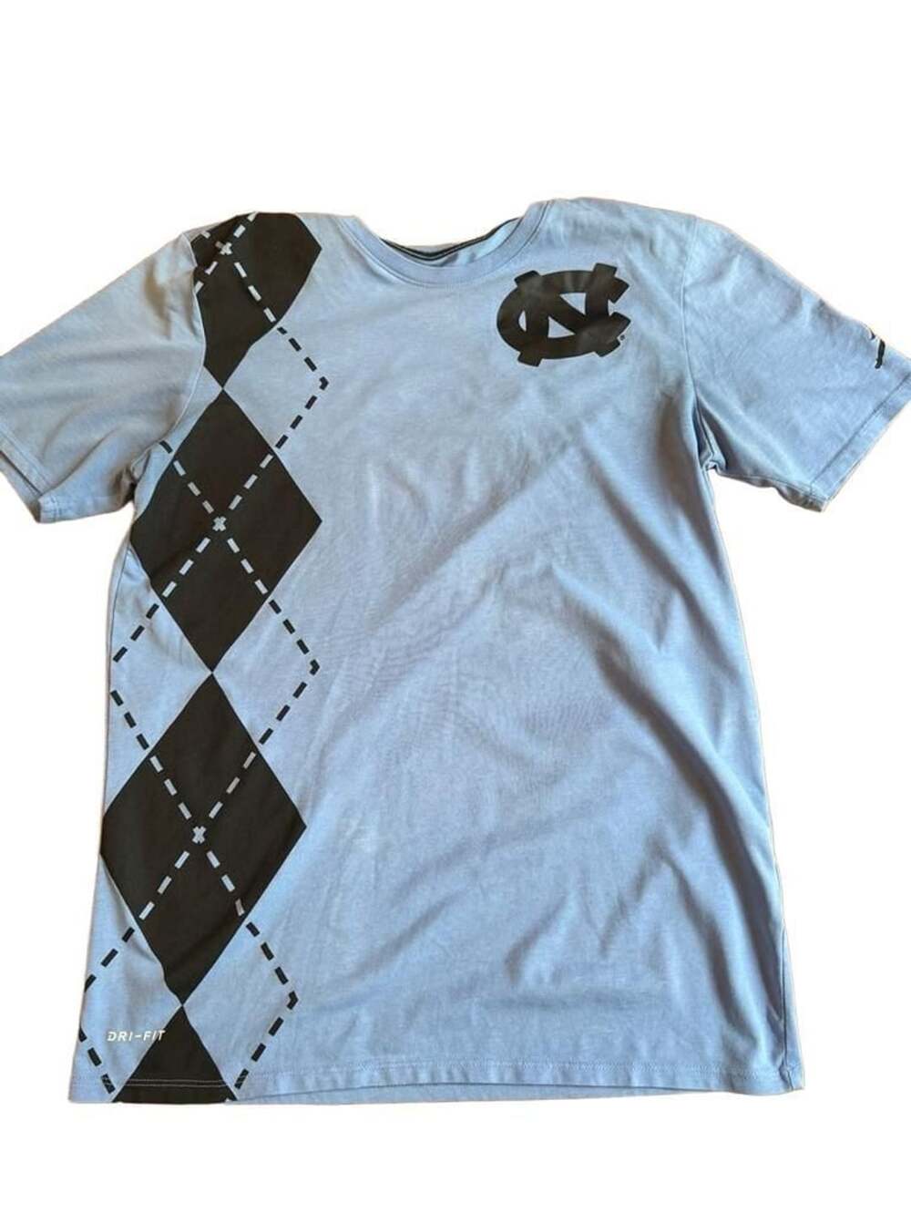 Jordan North Carolina Tar Heels Argyle T-Shirt Size L Blue h1548